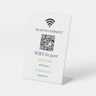 Expositor En L Personalized WiFi QR Code Network Pedestal Sign