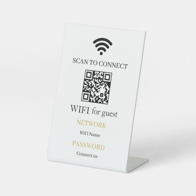 Expositor En L Personalized WiFi QR Code Network Pedestal Sign (Anverso)