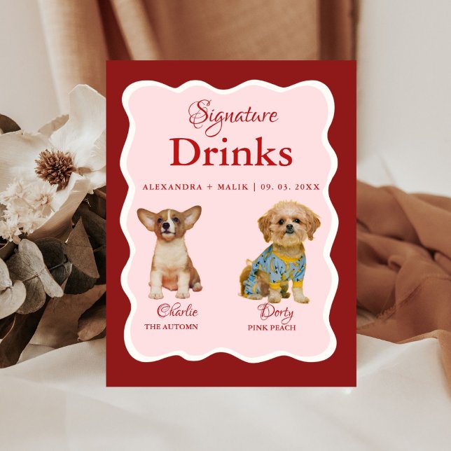 Expositor En L Pet Dog Valentine Signature Drink wedding sign (Subido por el creador)