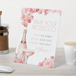 Expositor En L Petales y Prosecco Mimosa Bar Bridal Shower