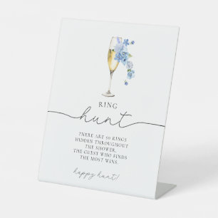 Expositor En L Pétalos florales azules y caza de anillo de Prosec