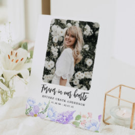 Expositor En L Pétalos Púrpura Suave Para Siempre En Nuestro Cora