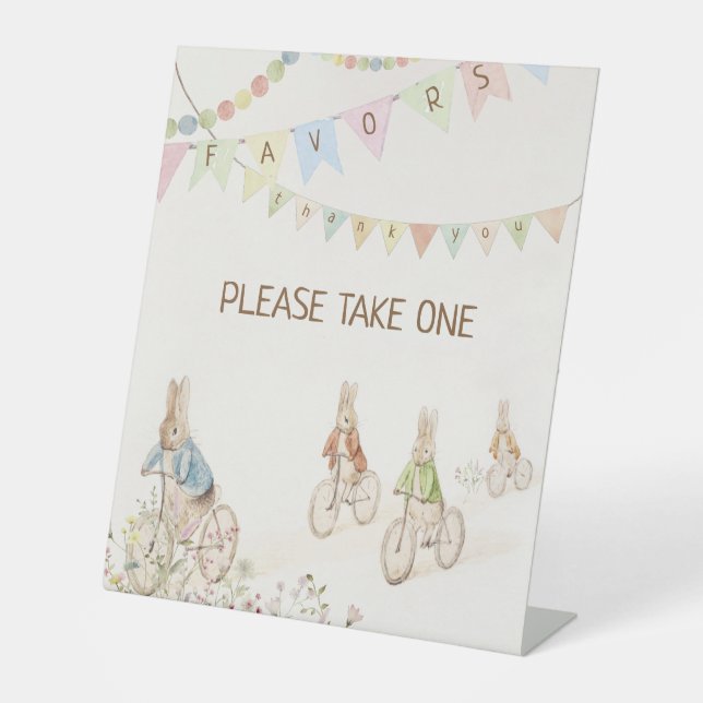 Expositor En L Peter the Rabbit Bunny Baby Shower favorece el Rót (Anverso)