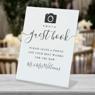 Expositor En L Photo Guest Book Black And White Signature Script 