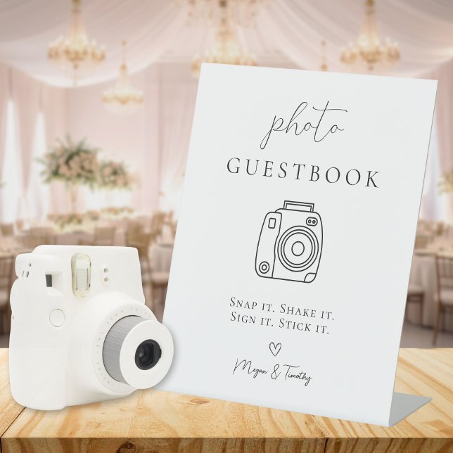 Expositor En L Photo Guestbook Table sign (Wedding Photo Guestbook Tabletop Sign)