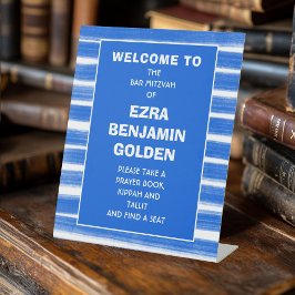 Expositor En L Pinceles Stripes Bar Azul Bat Mitzvah PERSONALIZAD