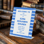 Expositor En L Pinceles Stripes Bar Azul Bat Mitzvah PERSONALIZAD<br><div class="desc">¡Signo perfecto para una mitzvah de murciélago, bar mitzvah u otra celebración judía! Hand hizo arte abstracto con brochas sueltas para ti en el frente! ¡TODO PERSONALIZABLE! Haga clic en "Personalizar" para editar el texto. Haga clic en "editar usando la herramienta de diseño" para ajustar las fuentes, los colores y...</div>