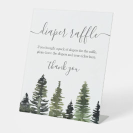 Expositor En L Pine Trees Woodland Baby Shower Diaper Raffle