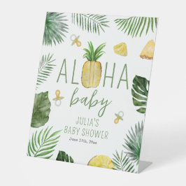 Expositor En L Pineapples y Pacificadores Aloha Baby Shower Green