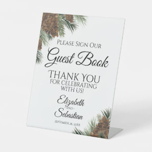 Expositor En L Pineconas Rústicas Por Favor Rótulo Nuestro Libro