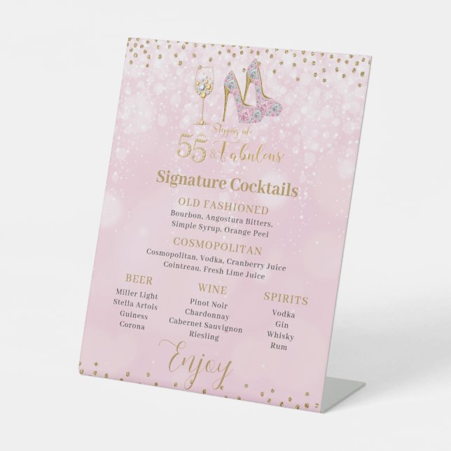Expositor En L Pink and Gold 55 y el fantástico menú de cócteles  (Anverso)