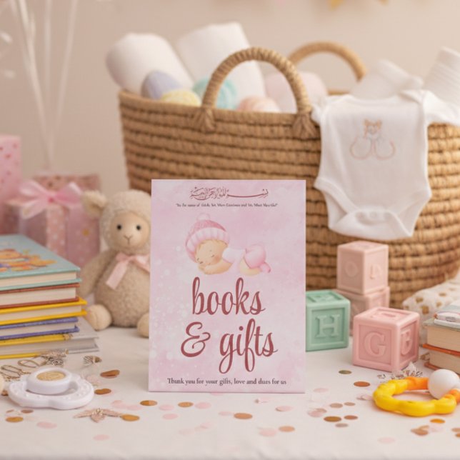 Expositor En L Pink Aqeeqah Baby girl books gifts Sign (Subido por el creador)