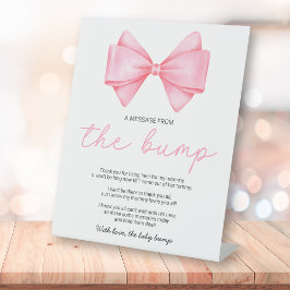 Expositor En L Pink Bow Baby Shower Un Mensaje Del Bump