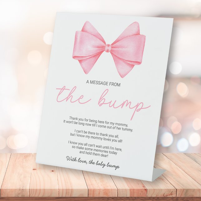 Expositor En L Pink Bow Baby Shower Un Mensaje Del Bump (Subido por el creador)