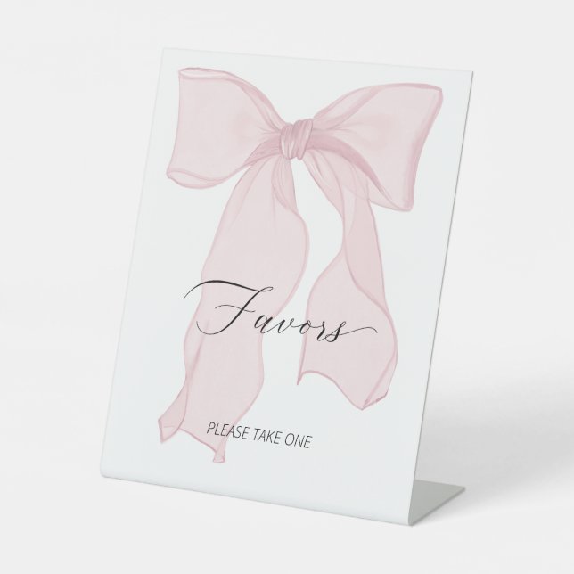 Expositor En L Pink Bow Coquette Birthday Party Favor (Anverso)