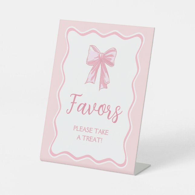 Expositor En L Pink Bow Favor (Anverso)