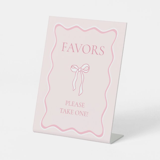 Expositor En L Pink Bow Favor (Anverso)