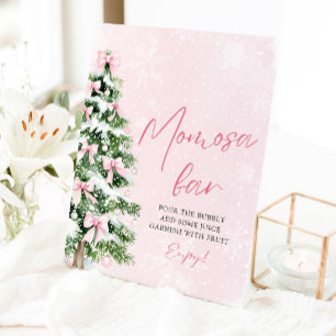 Expositor En L Pink Bows árbol de Navidad Snowflake Momosa Bar Ró