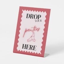 Pink drop your panes here game sign