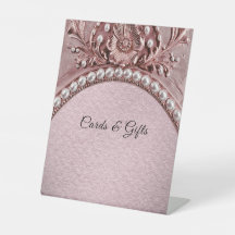 Pink Flower Tabletop Signs