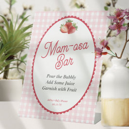 Expositor En L Pink Gingham Berry Sweet, Strawberry Mom-osa Bar