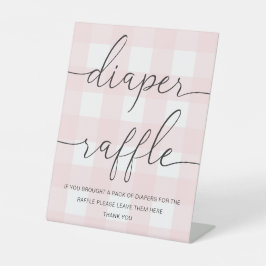 Expositor En L Pink Gingham Diaper Raffle