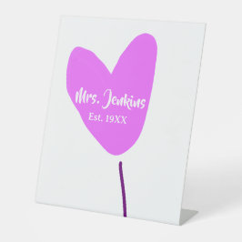 Expositor En L Pink heart balloon Mrs add name est. Add year love