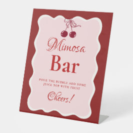 Expositor En L Pink Heart Valentine Bachelorette Mimosa Bar  Sign