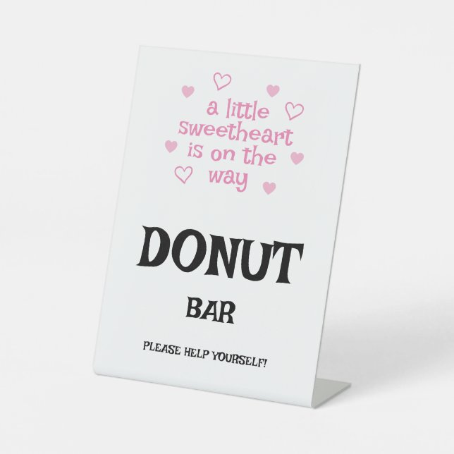 Expositor En L Pink hearts Donut Bar Shower  (Anverso)