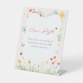 Expositor En L Pink Ladybug Floral Garden Diaper Raffle