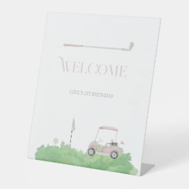 Expositor En L Pink Let's par tee Golf Birthday