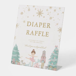 Expositor En L Pink Nutcracker Baby Shower Diaper Raffle Sign