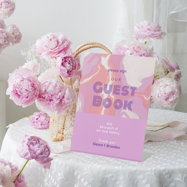 Expositor En L Pink Pastel Resumen Libro de Bodas de Arte (Subido por el creador)