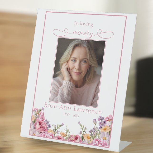Expositor En L Pink Peonies In Loving Memory Tribute Remebrance (Subido por el creador)