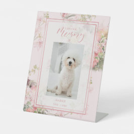 Expositor En L Pink Pet Cat Dog Floral Vintage Romantic Memorial