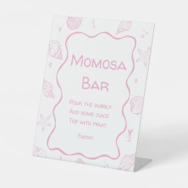 Expositor En L Pink Seashells Coastal Baby Shower Momosa Bar 