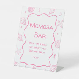 Expositor En L Pink Seashells Coastal Baby Shower Momosa Bar 