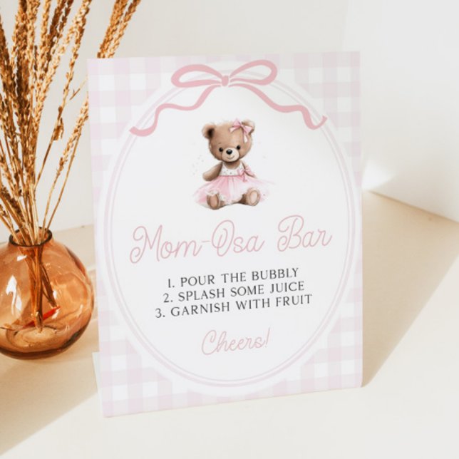Expositor En L Pink Tutu Teddy Bear Baby Shower Mimosa Bar (Subido por el creador)