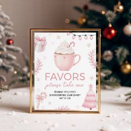 Expositor En L Pink Winter Cards and Gifts Baby Shower Sign