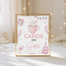 Expositor En L Pink Winter Cards and Gifts Baby Shower Sign
