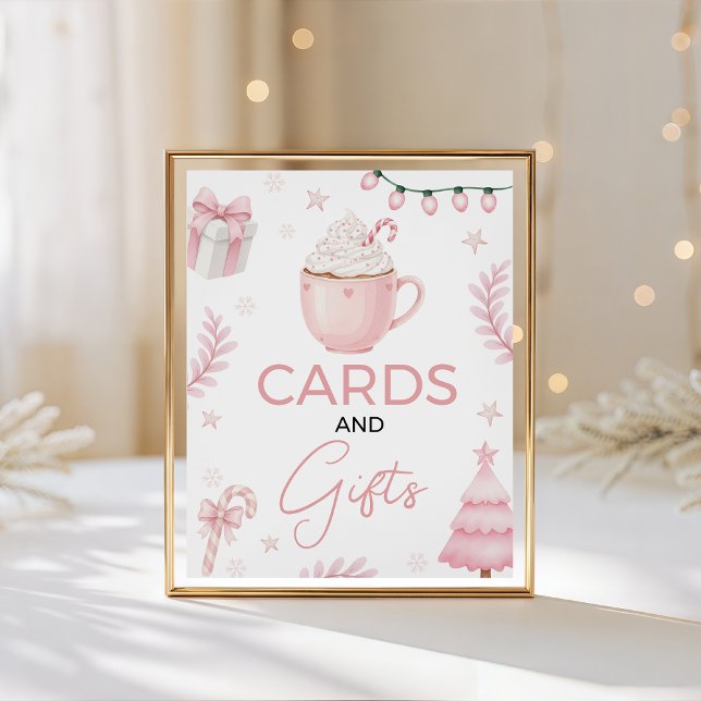 Expositor En L Pink Winter Cards and Gifts Baby Shower Sign (Subido por el creador)