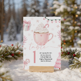 Expositor En L Pink Winter Table Number Card