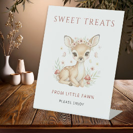 Expositor En L Pink Woodland Deer Girl Sweet Treats Baby Shower