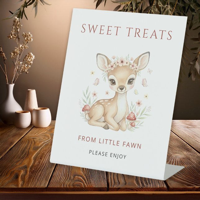 Expositor En L Pink Woodland Deer Girl Sweet Treats Baby Shower (Subido por el creador)