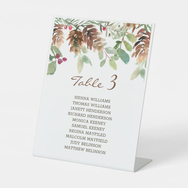 Expositor En L Pino y Holly de la vegetación del invierno (Anverso)