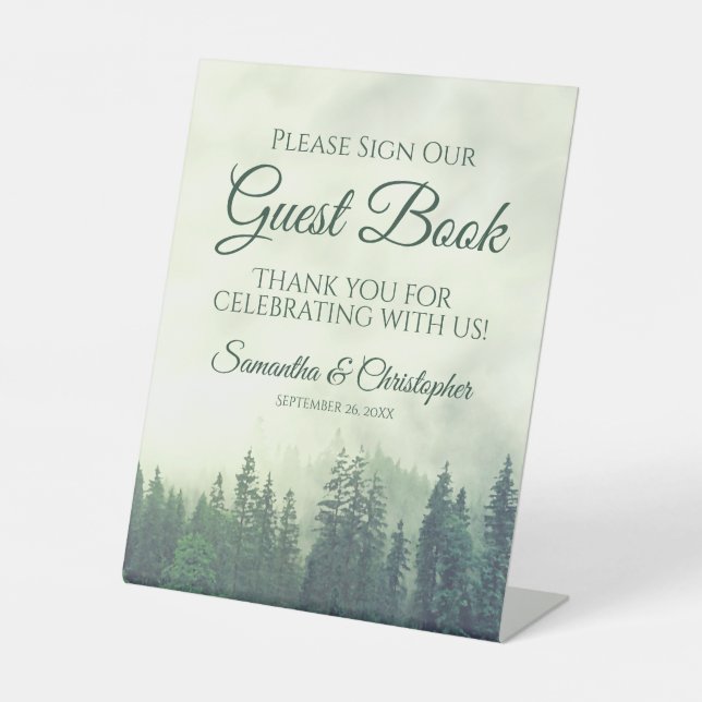 Expositor En L Pinos Verdes Foggy Por Favor Rótulo Nuestro Libro  (Anverso)