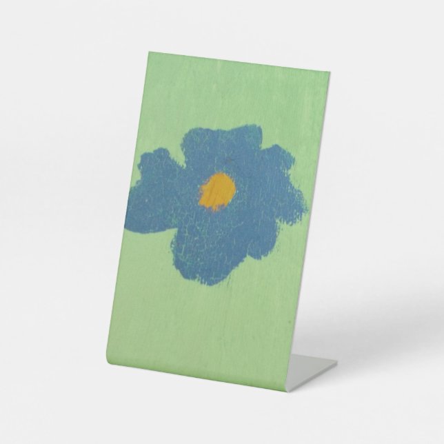 Expositor En L Pintura de Flor Azul (Anverso)