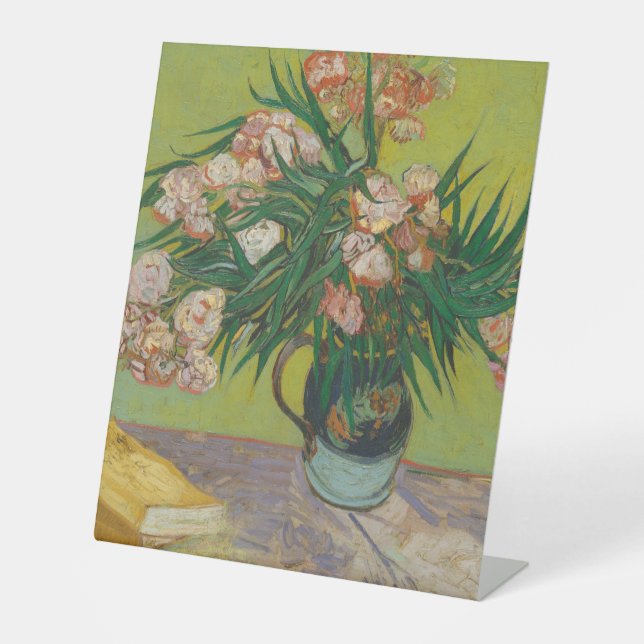 Expositor En L Pintura de flores de adelfa de Vincent Van Gogh (Anverso)