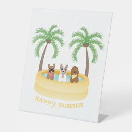 Expositor En L Piscina de perros de verano felices