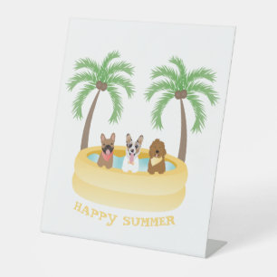Expositor En L Piscina de perros de verano felices